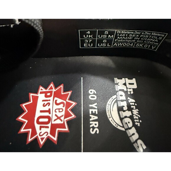 DR MARTENS - Sex Pistols 1461 Leather Oxford 3-eye Shoes Women 6 / Men 5.